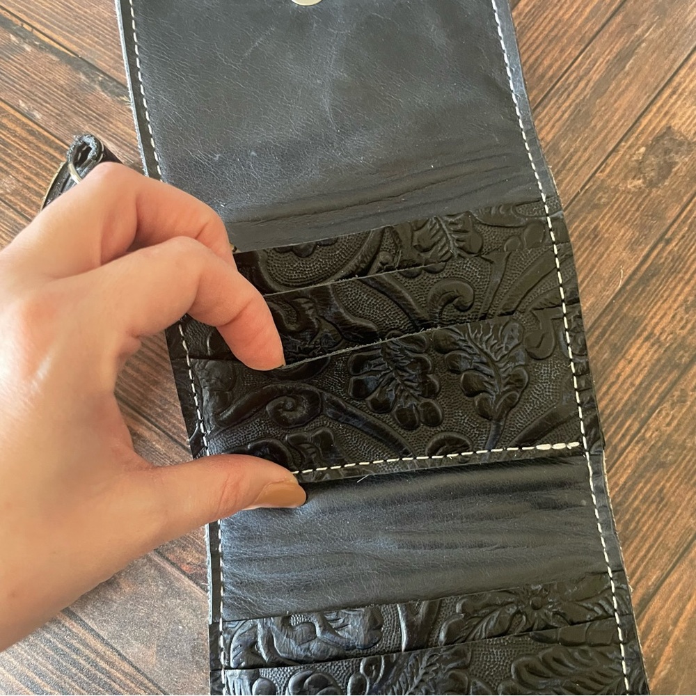 Leather Stars Wallet Western Country Cowgirl Red‎ White Blue wristlet - Picture 7 of 10